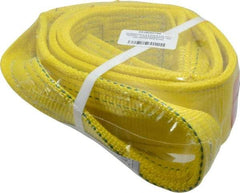 Lift-All - 6' Long x 3" Wide, 8,600 Lb Vertical Capacity, 2 Ply, Polyester Web Sling - 6,900 Lb Choker Capacity, Yellow - Benchmark Tooling