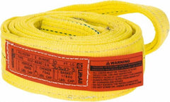 Lift-All - 10' Long x 3" Wide, 8,600 Lb Vertical Capacity, 2 Ply, Polyester Web Sling - 6,900 Lb Choker Capacity, Yellow - Benchmark Tooling