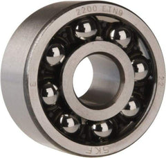 SKF - 10mm Bore Diam, 30mm OD, Open Self Aligning Radial Ball Bearing - 14mm Wide, 2 Rows, Round Bore, 389 Lb Static Capacity, 1,810 Lb Dynamic Capacity - Benchmark Tooling