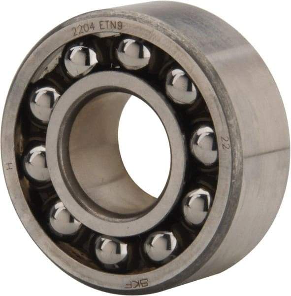 SKF - 20mm Bore Diam, 47mm OD, Open Self Aligning Radial Ball Bearing - 18mm Wide, 2 Rows, Round Bore, 933 Lb Static Capacity, 3,780 Lb Dynamic Capacity - Benchmark Tooling