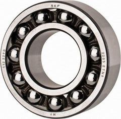 SKF - 25mm Bore Diam, 52mm OD, Open Self Aligning Radial Ball Bearing - 18mm Wide, 2 Rows, Round Bore, 989 Lb Static Capacity, 3,780 Lb Dynamic Capacity - Benchmark Tooling