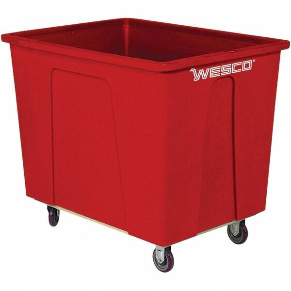 Wesco Industrial Products - 450 Lb Load Capacity, 8 Bushels, Plastic Box Truck - 24" Wide x 35" Long x 29-3/4" High, Red - Benchmark Tooling