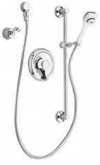 Moen - Concealed, One Handle, Chrome Coated, Steel, Valve and Flex Shower Head - Lever Handle - Benchmark Tooling