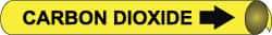 NMC - Pipe Marker with Carbon Dioxide Legend and Arrow Graphic - 10 to 10" Pipe Outside Diam, Black on Yellow - Benchmark Tooling