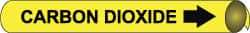 NMC - Pipe Marker with Carbon Dioxide Legend and Arrow Graphic - 2-1/2 to 3-1/4" Pipe Outside Diam, Black on Yellow - Benchmark Tooling