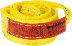 Lift-All - 6' Long x 3" Wide, 8,600 Lb Vertical Capacity, 2 Ply, Polyester Web Sling - 6,900 Lb Choker Capacity, Yellow - Benchmark Tooling