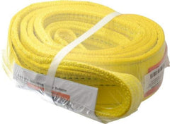 Lift-All - 8' Long x 3" Wide, 8,600 Lb Vertical Capacity, 2 Ply, Polyester Web Sling - 6,900 Lb Choker Capacity, Yellow - Benchmark Tooling