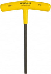 Bondhus - 7/32" Hex, T-Handle Cushion Grip, Hex Key - 6" OAL, Protanium High Torque Steel, Inch System of Measurement - Benchmark Tooling