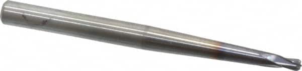 Kennametal - 1/8" Diam, 1/8" LOC, 4 Flute Solid Carbide Ball End Mill - AlTiN Finish, Single End, 3" OAL, 1/4" Shank Diam, Spiral Flute - Benchmark Tooling