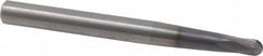 Kennametal - 1/4" Diam, 1/4" LOC, 4 Flute Solid Carbide Ball End Mill - AlTiN Finish, Single End, 4" OAL, 3/8" Shank Diam, Spiral Flute - Benchmark Tooling