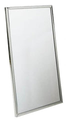 Bradley - 18 Inch Wide x 36 Inch High, Theft Resistant Rectangular Glass Washroom Mirror - Stainless Steel Frame - Benchmark Tooling