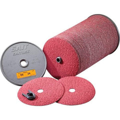 Sait - 7" Diam 7/8" Hole 60 Grit Fiber Disc - Medium Grade, Ceramic, 8,500 Max RPM, Series 9S - Benchmark Tooling