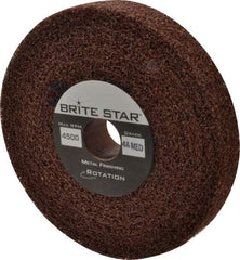 Brite Star - 6" Diam, 1" Face Width, 1" Center Hole, Medium Grade, Aluminum Oxide Deburring Wheel - Convolute, Hard Density 4 Grade, 6,000 RPM - Benchmark Tooling
