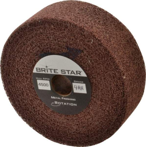 Brite Star - 6" Diam, 2" Face Width, 1" Center Hole, Medium Grade, Aluminum Oxide Deburring Wheel - Convolute, Soft Density 4 Grade, 6,000 RPM - Benchmark Tooling