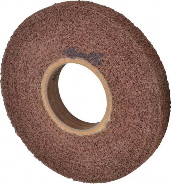 Brite Star - 8" Diam, 1" Face Width, 3" Center Hole, Medium Grade, Aluminum Oxide Deburring Wheel - Convolute, Hard Density 4 Grade, 3,400 RPM - Benchmark Tooling
