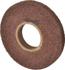 Brite Star - 8" Diam, 1" Face Width, 3" Center Hole, Medium Grade, Aluminum Oxide Deburring Wheel - Convolute, Hard Density 4 Grade, 3,400 RPM - Benchmark Tooling