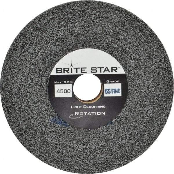 Brite Star - 6" Diam, 1" Face Width, 1" Center Hole, Fine Grade, Silicon Carbide Deburring Wheel - Convolute, Soft Density 6 Grade, 6,000 RPM - Benchmark Tooling