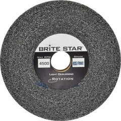 Brite Star - 6" Diam, 1" Face Width, 1" Center Hole, Fine Grade, Silicon Carbide Deburring Wheel - Convolute, Soft Density 6 Grade, 6,000 RPM - Benchmark Tooling