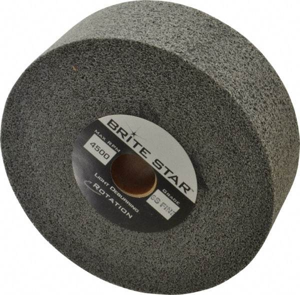 Brite Star - 6" Diam, 2" Face Width, 1" Center Hole, Fine Grade, Silicon Carbide Deburring Wheel - Convolute, Soft Density 6 Grade, 6,000 RPM - Benchmark Tooling