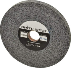 Brite Star - 6" Diam, 1/2" Face Width, 1" Center Hole, Fine Grade, Silicon Carbide Deburring Wheel - Convolute, Hard Density 8 Grade, 6,000 RPM - Benchmark Tooling