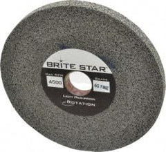 Brite Star - 6" Diam, 1/2" Face Width, 1" Center Hole, Fine Grade, Silicon Carbide Deburring Wheel - Convolute, Soft Density 6 Grade, 6,000 RPM - Benchmark Tooling