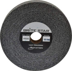 Brite Star - 6" Diam, 1" Face Width, 1" Center Hole, Fine Grade, Silicon Carbide Deburring Wheel - Convolute, Soft Density 7 Grade, 6,000 RPM - Benchmark Tooling
