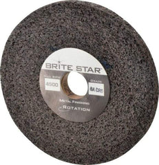 Brite Star - 6" Diam, 1/2" Face Width, 1" Center Hole, Coarse Grade, Aluminum Oxide Deburring Wheel - Convolute, Soft Density 6 Grade, 6,000 RPM - Benchmark Tooling