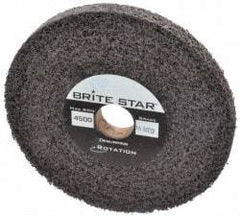 Brite Star - 6" Diam, 1/2" Face Width, 1" Center Hole, Medium Grade, Aluminum Oxide Deburring Wheel - Convolute, Hard Density 8 Grade, 4,500 RPM - Benchmark Tooling