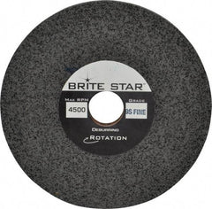 Brite Star - 6" Diam, 1/2" Face Width, 1" Center Hole, Fine Grade, Silicon Carbide Deburring Wheel - Convolute, Extra Hard Density 9 Grade, 4,500 RPM - Benchmark Tooling