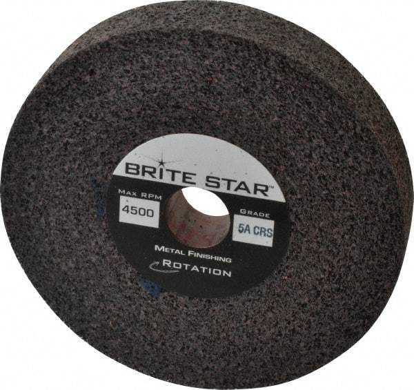 Brite Star - 6" Diam, 1" Face Width, 1" Center Hole, Coarse Grade, Aluminum Oxide Deburring Wheel - Convolute, Soft Density 5 Grade, 6,000 RPM - Benchmark Tooling