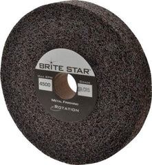 Brite Star - 6" Diam, 1" Face Width, 1" Center Hole, Coarse Grade, Aluminum Oxide Deburring Wheel - Convolute, Medium Density 6 Grade, 6,000 RPM - Benchmark Tooling