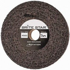 Brite Star - 6" Diam, 1" Face Width, 1" Center Hole, Medium Grade, Aluminum Oxide Deburring Wheel - Convolute, Hard Density 8 Grade, 6,000 RPM - Benchmark Tooling