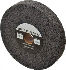 Brite Star - 6" Diam, 1" Face Width, 1" Center Hole, Medium Grade, Aluminum Oxide Deburring Wheel - Convolute, Soft Density 5 Grade, 6,000 RPM - Benchmark Tooling