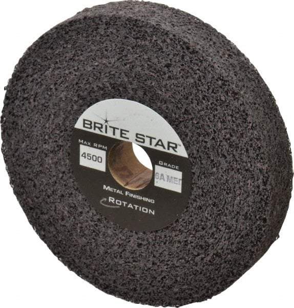 Brite Star - 6" Diam, 1" Face Width, 1" Center Hole, Medium Grade, Aluminum Oxide Deburring Wheel - Convolute, Medium Density 6 Grade, 6,000 RPM - Benchmark Tooling