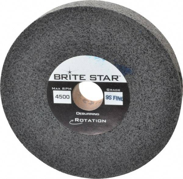 Brite Star - 6" Diam, 1" Face Width, 1" Center Hole, Fine Grade, Silicon Carbide Deburring Wheel - Convolute, Extra Hard Density 9 Grade, 4,500 RPM - Benchmark Tooling