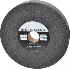 Brite Star - 6" Diam, 1" Face Width, 1" Center Hole, Fine Grade, Silicon Carbide Deburring Wheel - Convolute, Extra Hard Density 9 Grade, 4,500 RPM - Benchmark Tooling