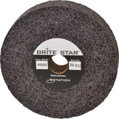 Brite Star - 6" Diam, 1-1/2" Face Width, 1" Center Hole, Medium Grade, Aluminum Oxide Deburring Wheel - Convolute, Hard Density 8 Grade, 4,500 RPM - Benchmark Tooling