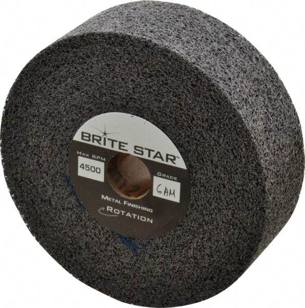 Brite Star - 6" Diam, 2" Face Width, 1" Center Hole, Medium Grade, Aluminum Oxide Deburring Wheel - Convolute, Medium Density 6 Grade, 6,000 RPM - Benchmark Tooling