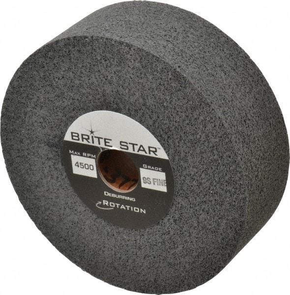 Brite Star - 6" Diam, 2" Face Width, 1" Center Hole, Fine Grade, Silicon Carbide Deburring Wheel - Convolute, Extra Hard Density 9 Grade, 4,500 RPM - Benchmark Tooling