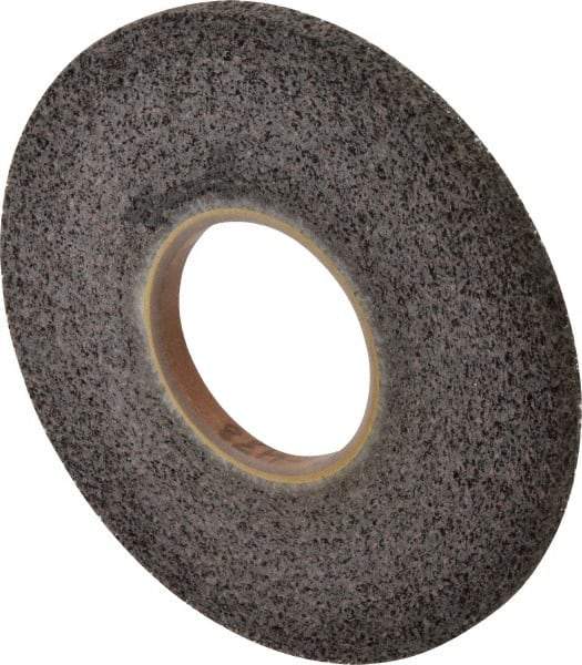 Brite Star - 8" Diam, 1/2" Face Width, 3" Center Hole, Medium Grade, Aluminum Oxide Deburring Wheel - Convolute, Extra Hard Density 8 Grade, 3,400 RPM - Benchmark Tooling