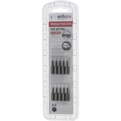 Wiha - 2.5mm Hex Screwdriver Bit - 1/4" Drive, 1" OAL - Benchmark Tooling