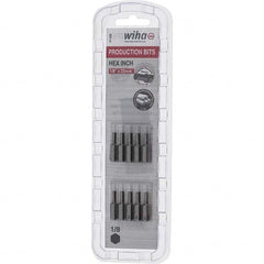 Wiha - 1/8" Hex Screwdriver Bit - 1/4" Drive, 1" OAL - Benchmark Tooling