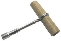 Schaefer Brush - 6" Long, 3/8" NPT Male, Galvanized Steel T-Bar Brush Handle - 1/2" Diam, For Use with Tube Brushes & Scrapers - Benchmark Tooling