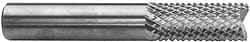 Accupro - 1/4" Diam, 1" LOC, Fishtail Point End, Solid Carbide Diamond Pattern Router Bit - Right Hand Cut, 3" OAL, 1/4" Shank Diam, Use on Fiberglass - Benchmark Tooling