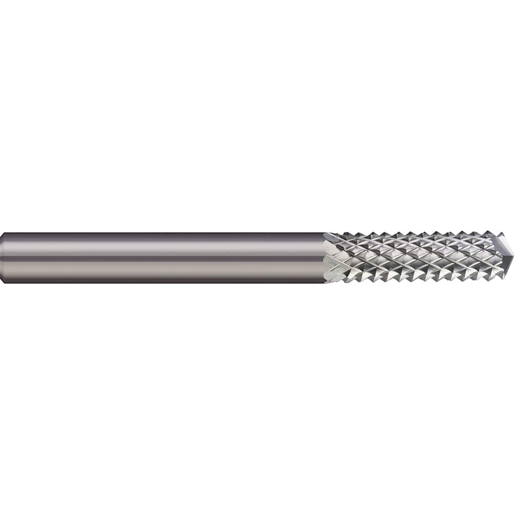 Micro 100 - 3/16" Diam, 5/8" LOC, 1/4" Shank Diam, 135° Drill Point Diamond-Pattern Router Bit - Exact Industrial Supply