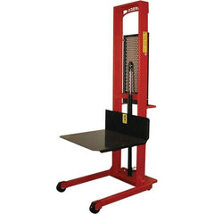 Wesco Industrial Products - 1,000 Lb Capacity, 68" Lift Height, Steel Stacker Manually Operated Lift - Benchmark Tooling