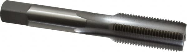 OSG - 5/8-18 UNF 3B 4 Flute Bright Finish High Speed Steel Straight Flute Standard Hand Tap - Bottoming, Left Hand Thread, 3-13/16" OAL, 1-13/16" Thread Length, H3 Limit, Oversize - Exact Industrial Supply