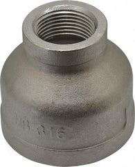 Merit Brass - 1-1/2 x 3/4" Grade 316 Stainless Steel Pipe Reducer Coupling - FNPT x FNPT End Connections, 150 psi - Benchmark Tooling