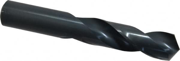 Chicago-Latrobe - 13/16" 118° Spiral Flute High Speed Steel Screw Machine Drill Bit - Oxide Finish, Right Hand Cut, 3-3/8" Flute Length, 5-1/4" OAL, Standard Point, Straight Shank - Benchmark Tooling