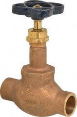 NIBCO - 3/4" Pipe, Soldered Ends, Bronze Integral Globe Valve - PTFE Disc, Screw-In Bonnet, 200 psi WOG, 125 psi WSP, Class 125 - Benchmark Tooling